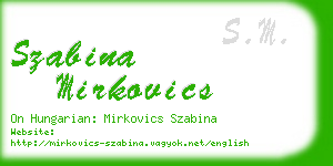 szabina mirkovics business card